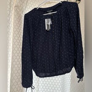 Chelsea & Theodore Dark Blue Blouse with Pattern